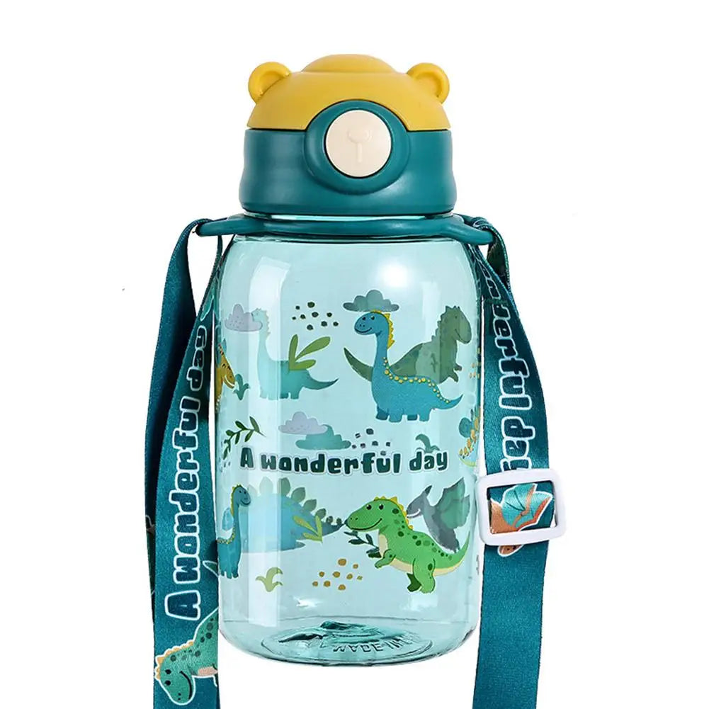 Bouteille d'Eau Portable avec Paille pour Enfant, Sans BPA, Étanche, pour l'Extérieur, 650ml