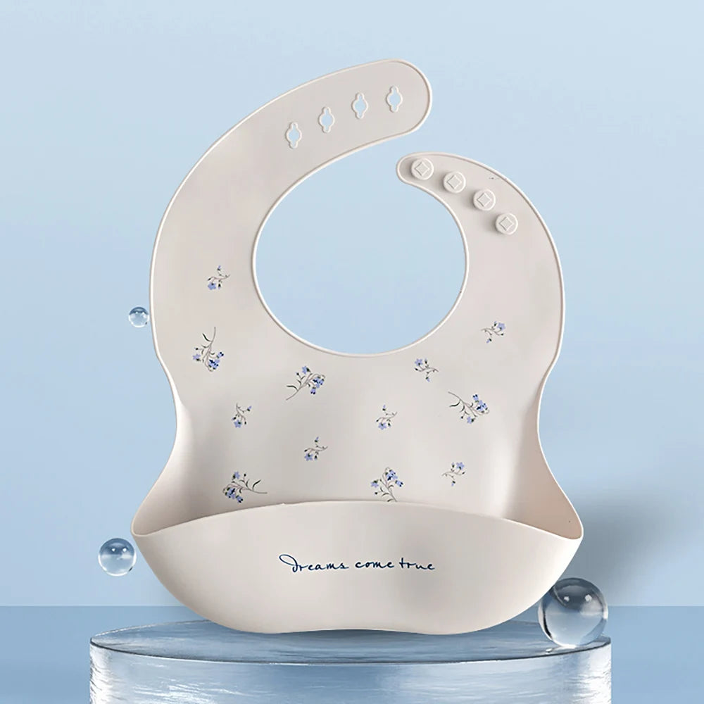 Bavoir imperméable en Silicone souple pour bébé, écharpe d'été, imprimé cerise mignon, bavoirs réglables, tissus à roter, tabliers d'alimentation pour bébé, manger pour enfants
