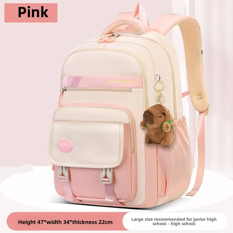 Sac à dos d'école pour enfants avec pendentif de dessin animé pour enfants adolescent Kawaii cartable filles enfants orthopédie sacs à dos imperméables sac