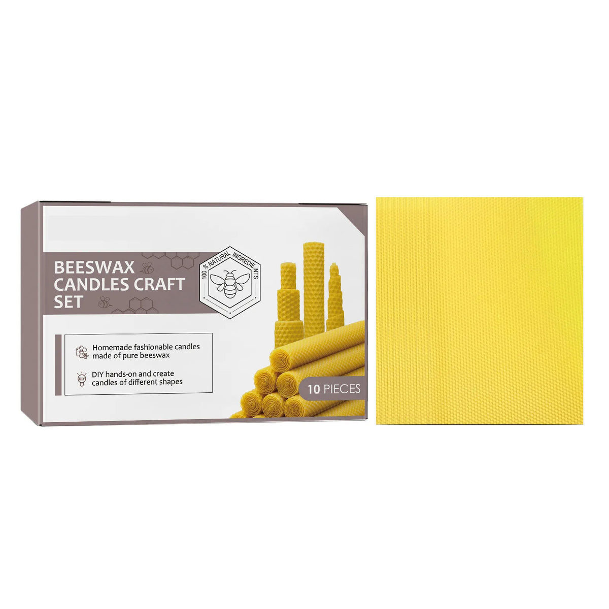Bougies en cire d'abeille naturelle, 10 pièces, faites à la main, sans additifs, bougies de luxe haut de gamme pour dîner aux chandelles, cérémonie de mariage