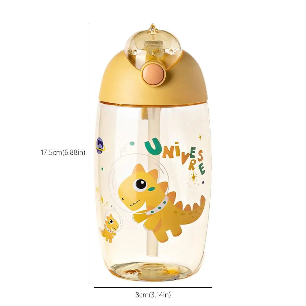 Bouteille d'eau dinosaure pour enfants avec paille en silicone, bouteille d'eau en plastique, tasse d'été pour enfants, 500ml