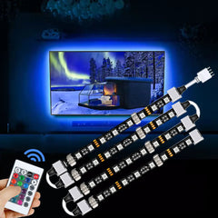 5V USB LED Strip Light, TV Backlight Strip with Remote Control, DIY Color Lighting, 49/49/55/58 inch, Decoration