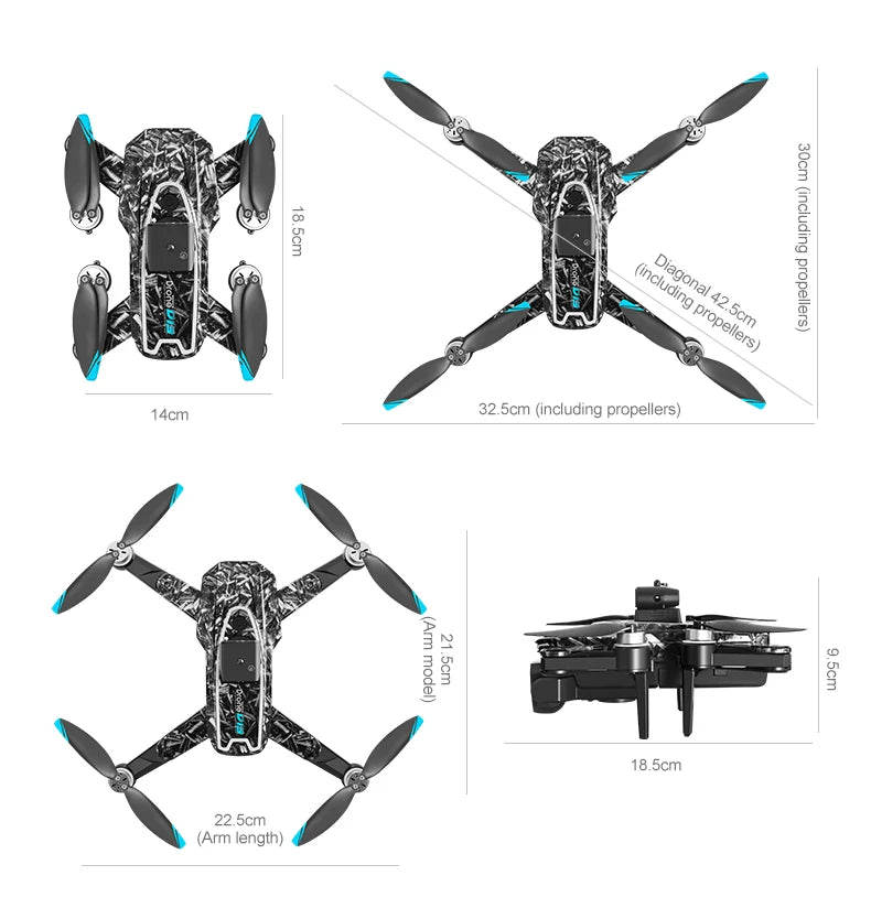 Nouveau Drone D13 4K professionnel trois caméras HD avec grand écran 5G WIFI FPV Dron flux optique sans brosse vol stationnaire pliable quadrirotor