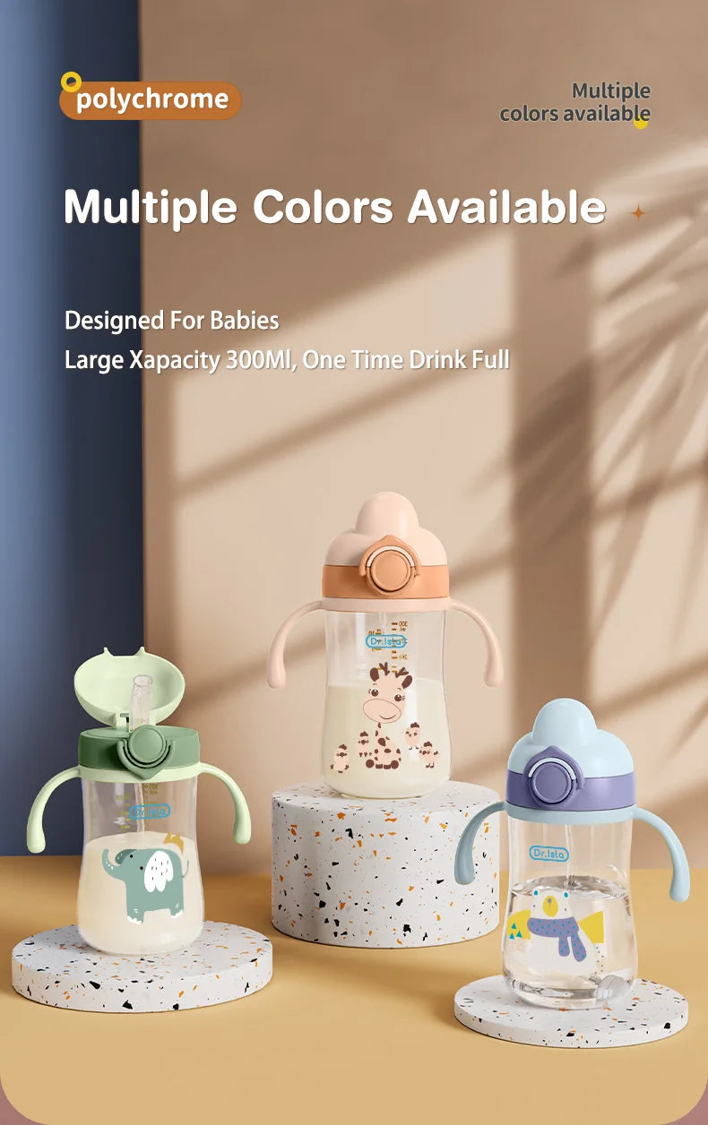 MAMIJOY 300ml biberons bébé tasse d'alimentation avec paille enfants apprendre alimentation bouteille à boire enfants formation tasses sans BPA