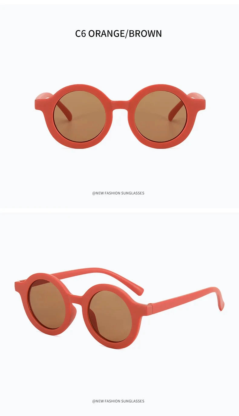 Lunettes de soleil tendance pour enfants de 1 à 8 ans, verres dépoli et décoratifs