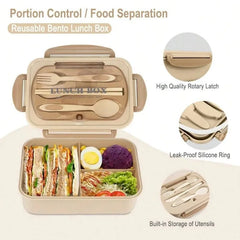 Boîte à Bento pour adultes, conteneurs pour adultes, hommes et femmes avec 3 compartiments, récipient alimentaire pour la rentrée scolaire