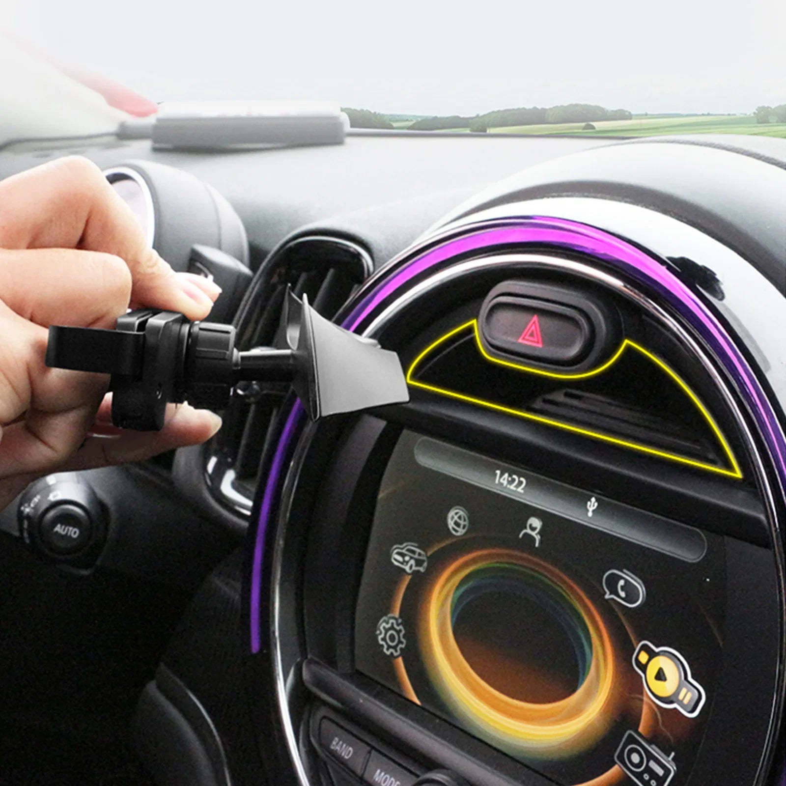Artudatech pour MINI Cooper accessoires F54 F55 F56 F57 F60 noir support de téléphone de voiture tableau de bord fente montage Auto intérieur f56 pièces