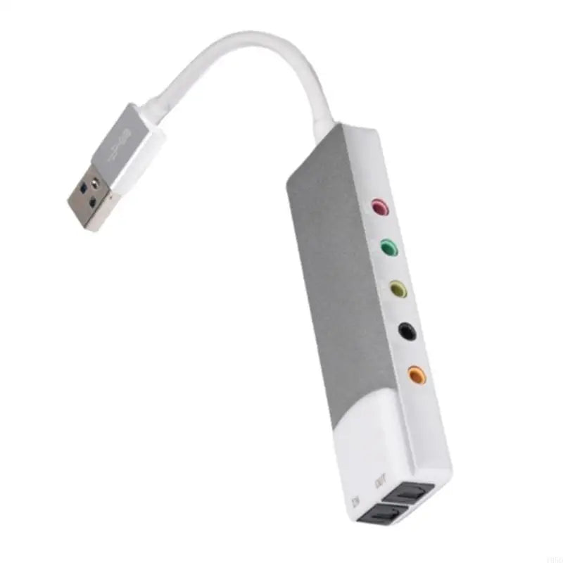 External USB sound card with microphone inputs, line inputs, and optional optical DIF output for professional-quality sound editing