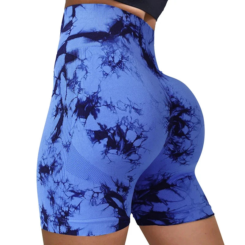 Short de Yoga Tie-Dye pour femmes, short de sport à haute élasticité, Push Up, course à pied, entraînement, Fitness, Leggings de sport courts pour femmes