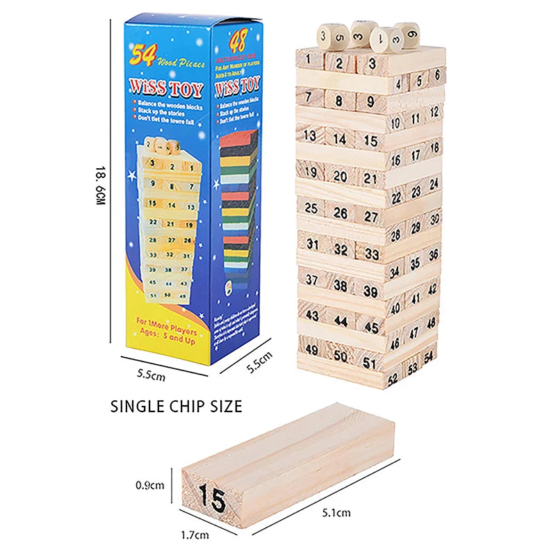 Jeu de société coule parent-enfant, puzzle en bois massif, tour à empiler haute, nuits de dessin pour enfants