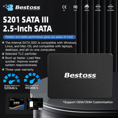 2.5" SATA3 SSD Hard Drive 120GB 240GB 1TB 512GB 128GB 256GB 2TB 4TB Internal Solid State Drive for Laptop Bestoss