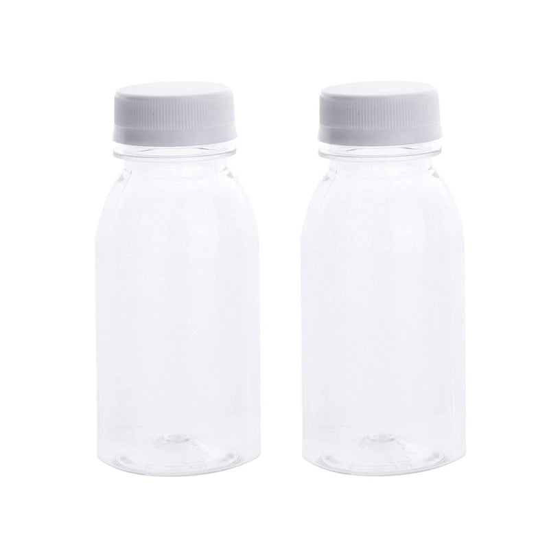 Bouteille d'eau en plastique transparente pour enfants, bouteille de jus, bouteille de lait en l'horloge, bouteille de boisson avec couvercle, portable AfricWater HI, 200ml, 6 pièces