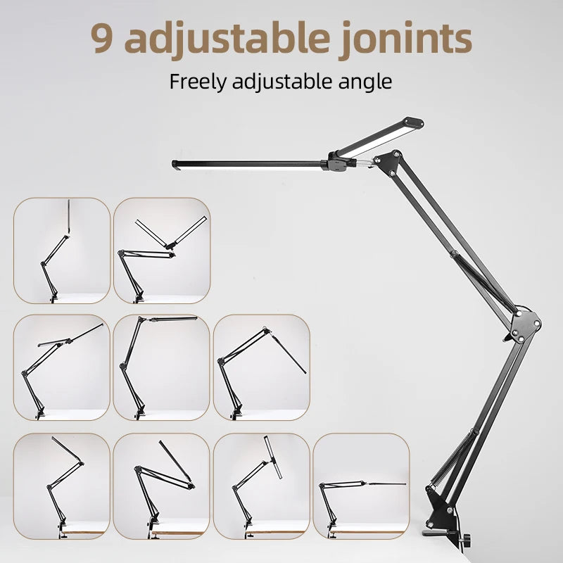 Lampes de bureau LED à double tête, lumière de moniteur d'ordinateur à intensité variable en continu, lampe de table USB pour étude de bureau, luminaire de lecture  lumiere bureau  lampe ecran ordinateur