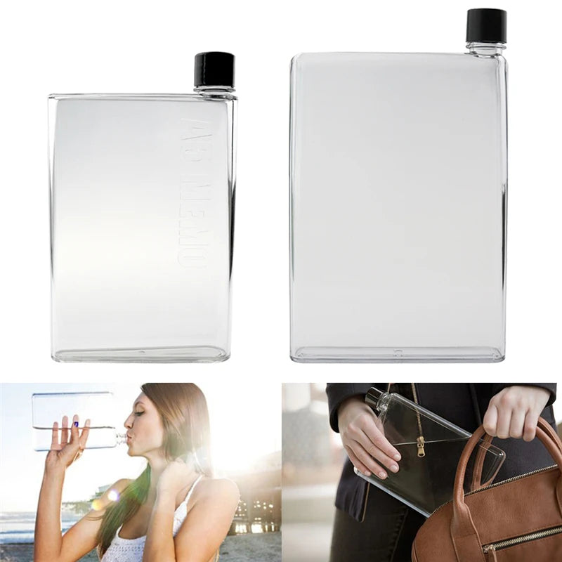 Bouteille d'eau De 750ml, bouteille De sport plate en cristal, verres transparents, bouilloire en plastique, tasse Portable Jarra De Agua