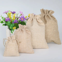 Sac cadeau de poche en coton et chanvre 15-50, sac d'emballage cadeau pour la journée des enfants, emballage de produits de mariage pour bonbons à faire soi-même