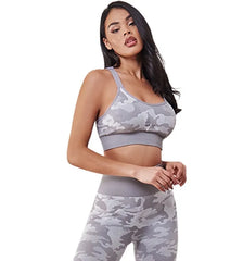 Solomon-Ensemble de sport camouflage pour femme, vêtements de fitness, leggings taille haute, soutien-gorge d'entraînement, yoga, 2 pièces