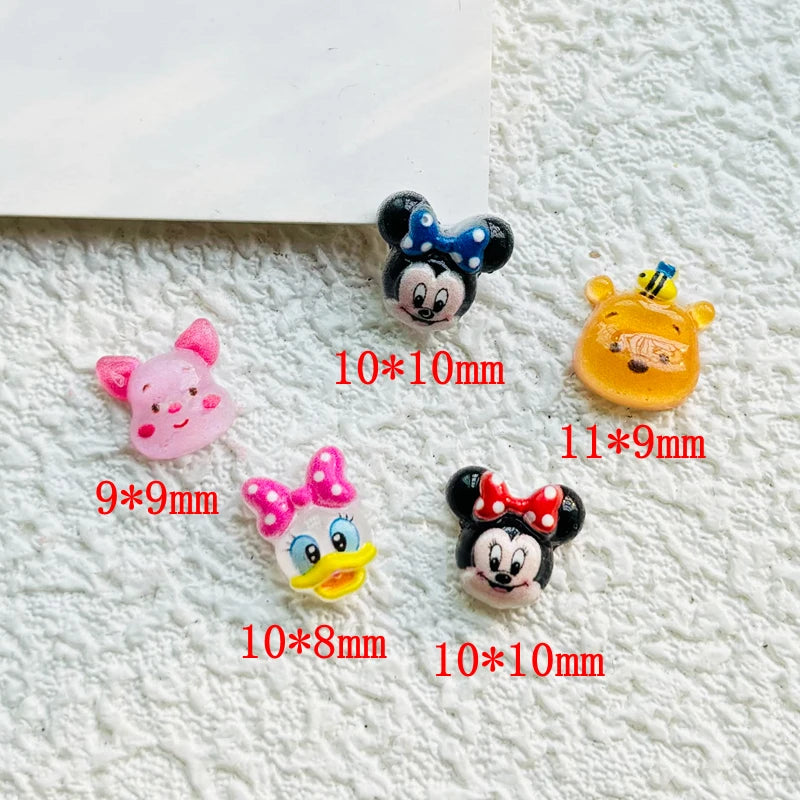 50 pièces nouveau Kawaii dessin animé animal résine dos plat Scrapbook Figurine bricolage arc décor manucure accessoires artisanat A91