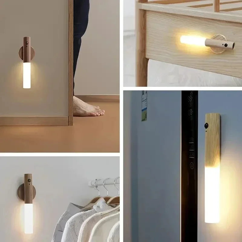 Veilleuse à détecteur de mouvement intelligent-éclairage ambiant LED, lumière murale/armoire rechargeable pour chambre à coucher, pépinière, couloir, décoration de cuisine