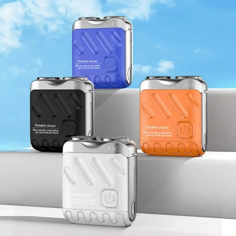 Mini Compact Electric Shaver for Men, Magnetic, Double Head, Portable, Rotary, Waterproof, 9000 Revolutions, Beard Trimmer for Dad