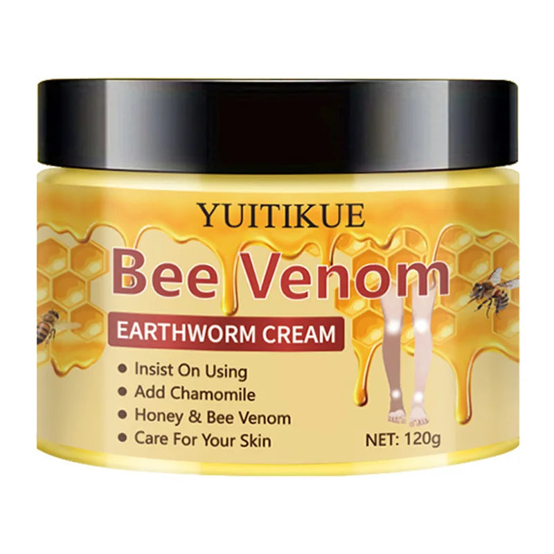 YUITIKUE Crème pour varices 120g - Formule de venin d'abeille et de vers de terre, hydratant et massage en profondeur, traitement de soins de la peau