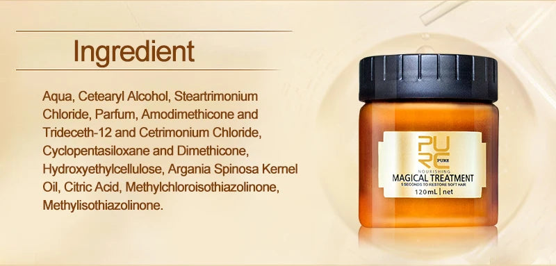 PURC 5s Magic Hair Mask, Permanent Keratin Treatment, Fast Smoothing, Repair Cream for Dry Damage and Frizz, Restores Gentle Hair Care Masks