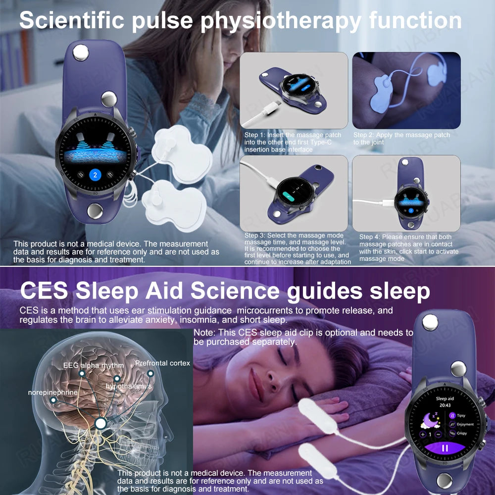 2025 nouvelle montre intelligente hommes pour huawei pression artérielle santé montre CES sommeil pulsé thérapeutique acide urique lipides sanguins graisse corporelle