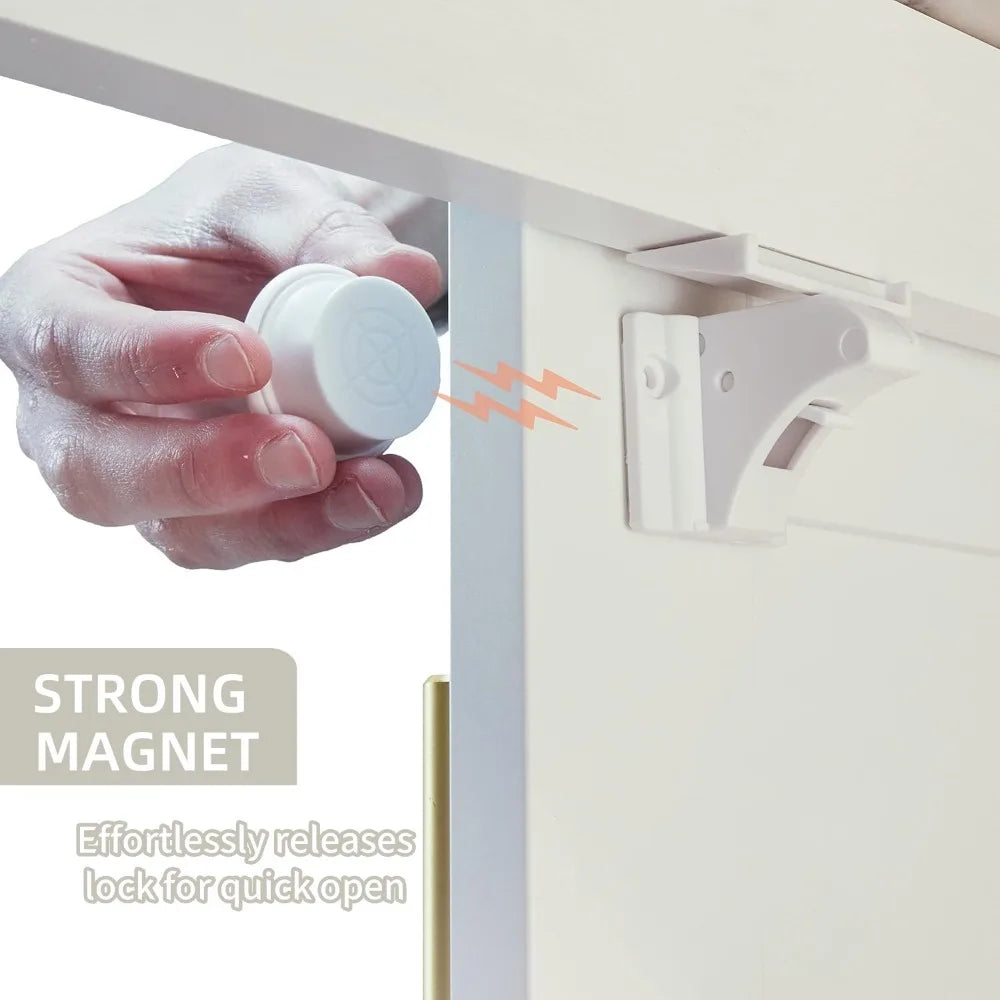 Serrure de sécurité magnétique pour bébé, porte d'armoire à tiroirs auto-adhésive, limiteur magnétique à Induction Invisible, serrure d'armoire de Protection pour bébé