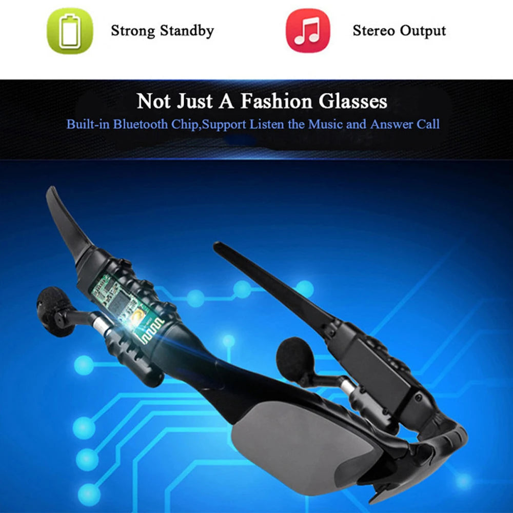 Sans fil Bluetooth 4.1 casque mode sport stéréo téléphone polarisé conduite lunettes de soleil équitation yeux lunettes casque