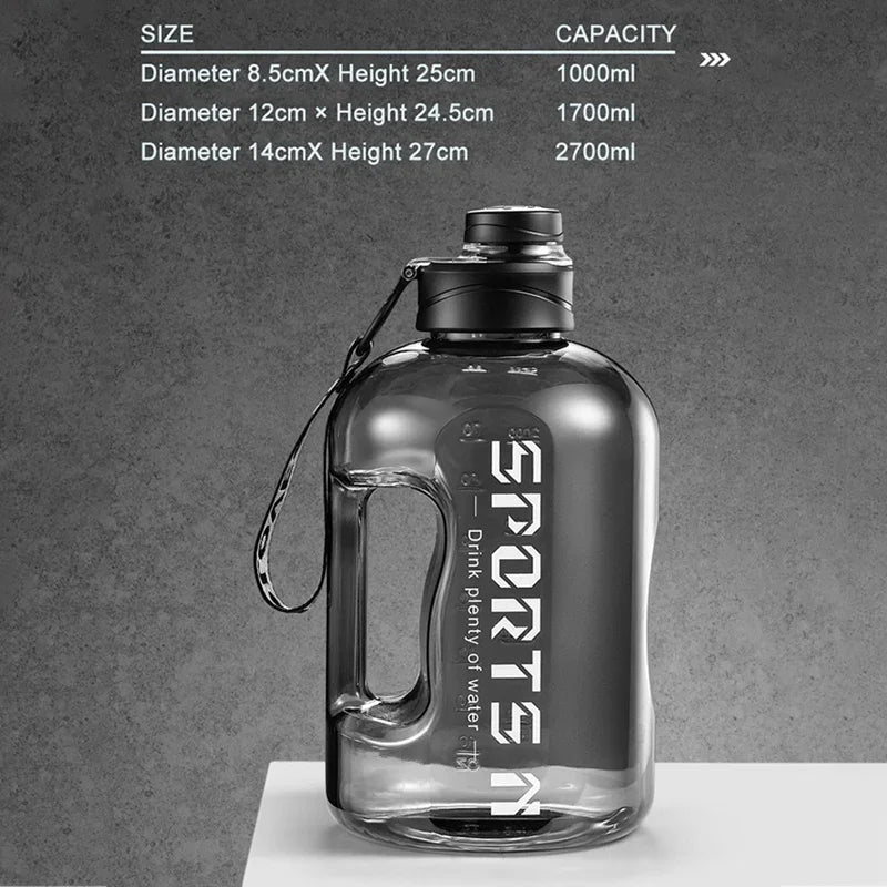 Bouteille d'eau de grande capacité de 2 litres, bouilloire d'eau de sport pour Camping voyage, bouteilles de boisson sans BPA