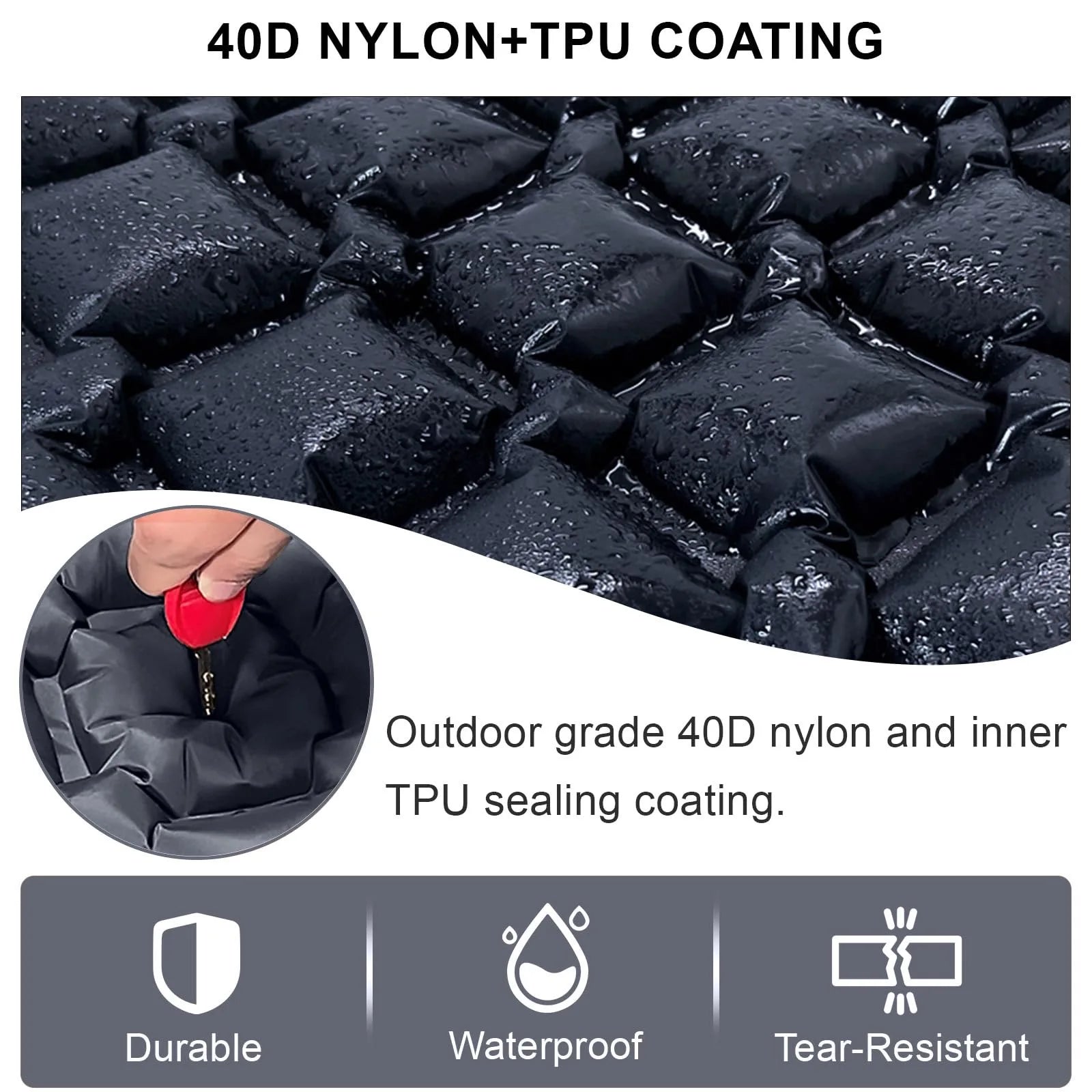 Nouveau matelas gonflable simple - Connectable, léger et portable pour le camping, les voyages, l'usage domestique - Expédition rapide!
