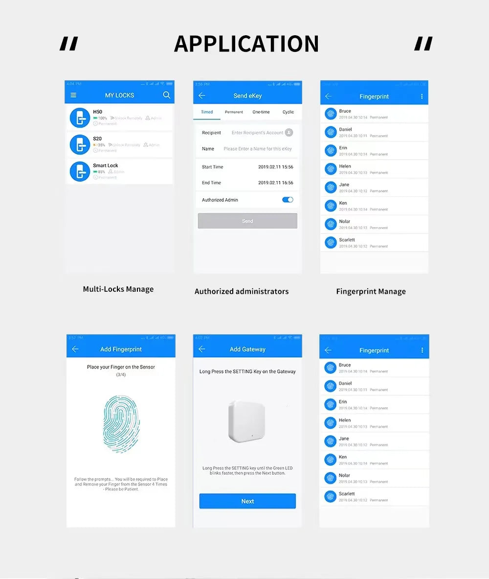 Serrure intelligente pour porte coulissante, étanche, mince, 2.8CM, mot de passe par empreinte digitale, carte IC, clé, compatible avec l'application TTlock et l'en-tête biométrique Alexa
