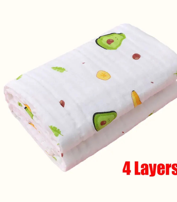 Serviette de bain pour bébé, couverture en coton pour garçon et fille, peignoir pour nouveau-né, gant de toilette en gaze à 4 couches, emmaillotage pour bébé