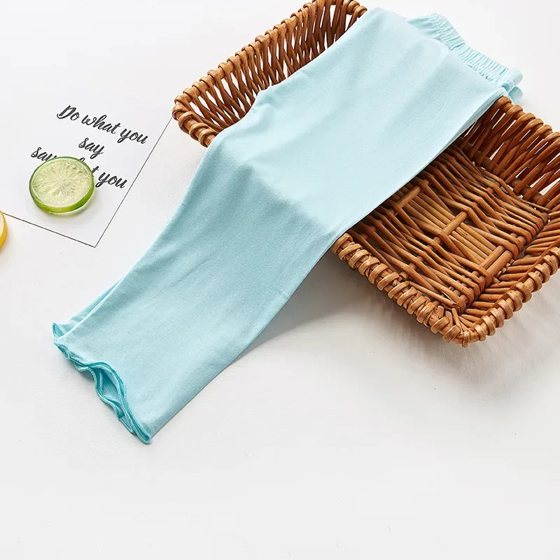 Leggings d'été à volants en coton modal pour fille de 2 à 12 ans, vêtements pour enfants, pantalons courts, nouvelle collection