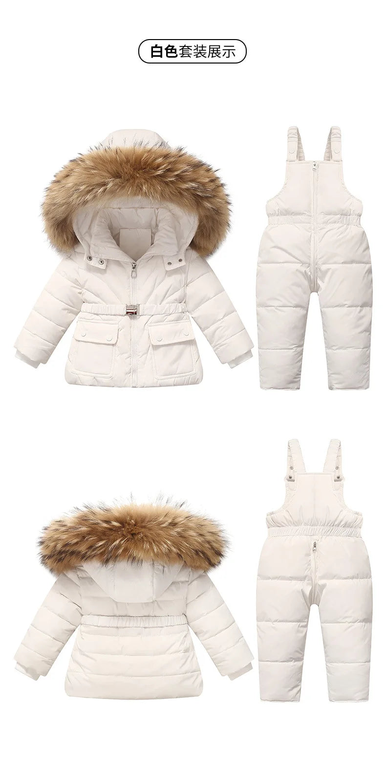 OLEKID 2025 hiver enfants fille doudoune enfant en bas âge fille combinaison 2 pièces ensemble de vêtements 1-5 ans enfants bébé filles vêtements d'extérieur vêtements de neige