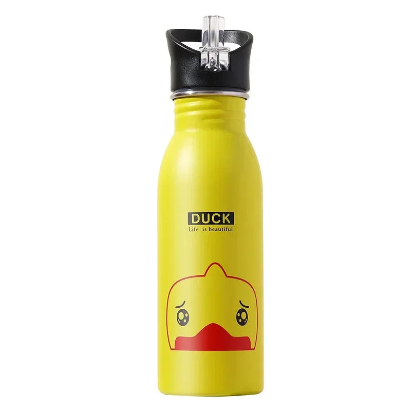 Bouteille d'Eau Froide Portable en Acier Inoxydable pour Enfant, Bouilloire pour Cyclisme et Camping, Style Kawaii