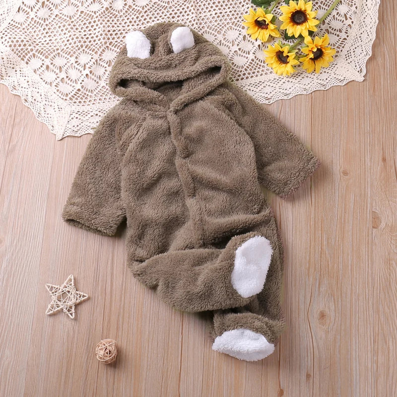 Humor ours automne dessin animé Style hiver à manches longues bébé garçons filles barboteuses enfant en bas âge enfants combishort combinaisons bébé vêtements