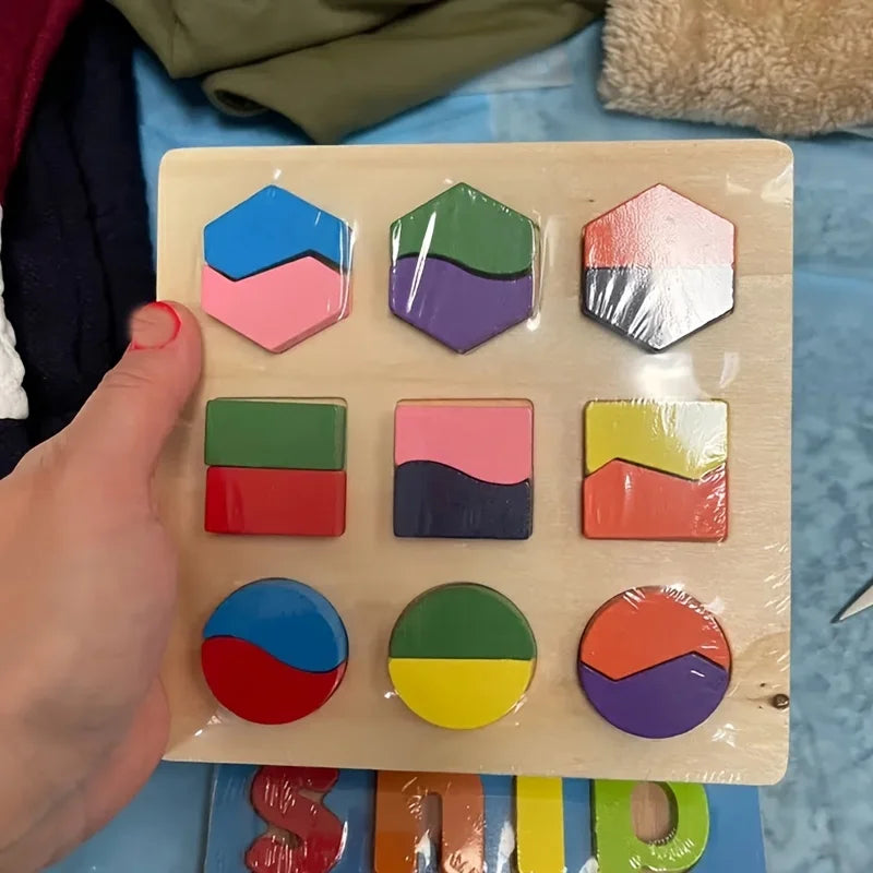 Puzzle 3D géométrique en bois pour enfants, jouets Montessori, tri des mathématiques, apprentissage alth