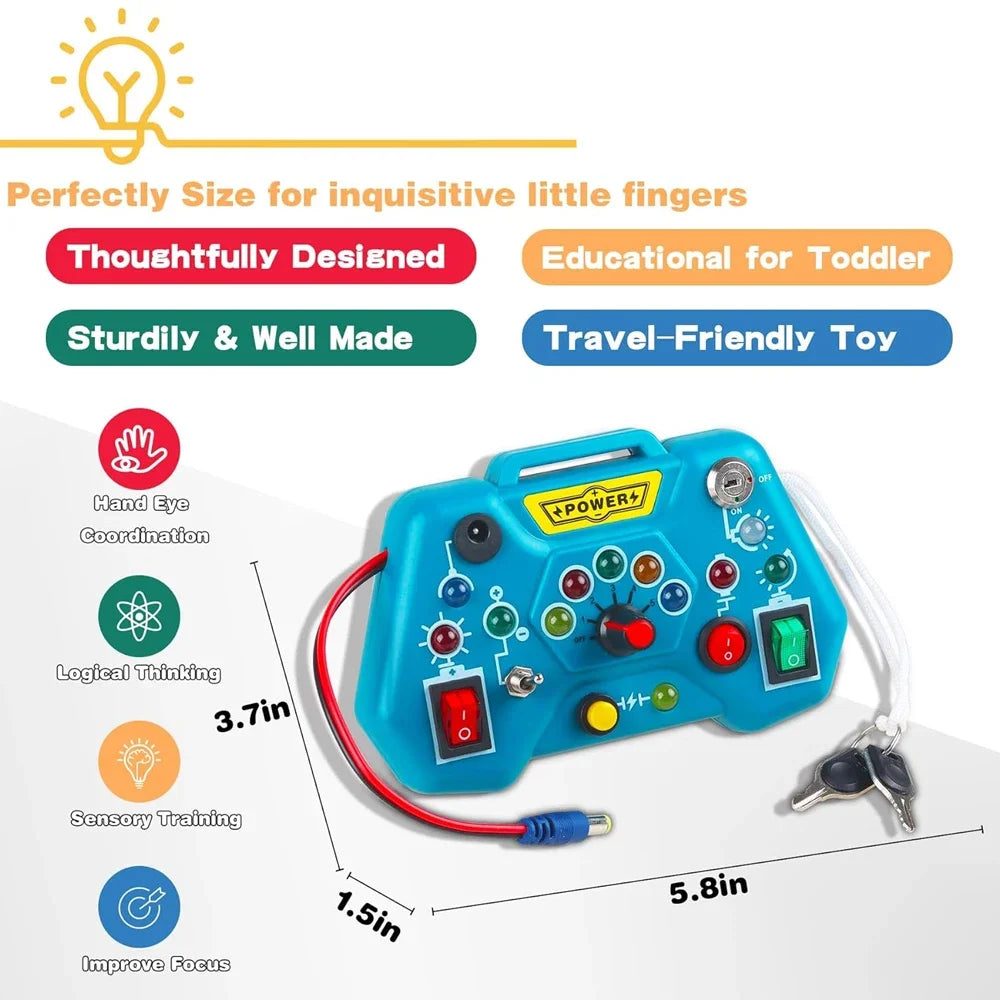 Planche occupée, interrupteur de lumières Led, jouets sensoriels Montessori, Puzzle électrique Portable, jouet éducatif précoce, cadeau pour enfants en bas âge