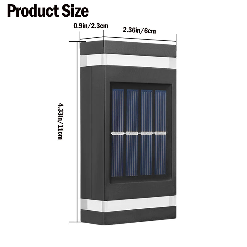 Lampe murale solaire extérieure étanche à énergie solaire éclairage haut/bas pour jardin cour décoration extérieure de la maison IP65 lumière de chemin solaire