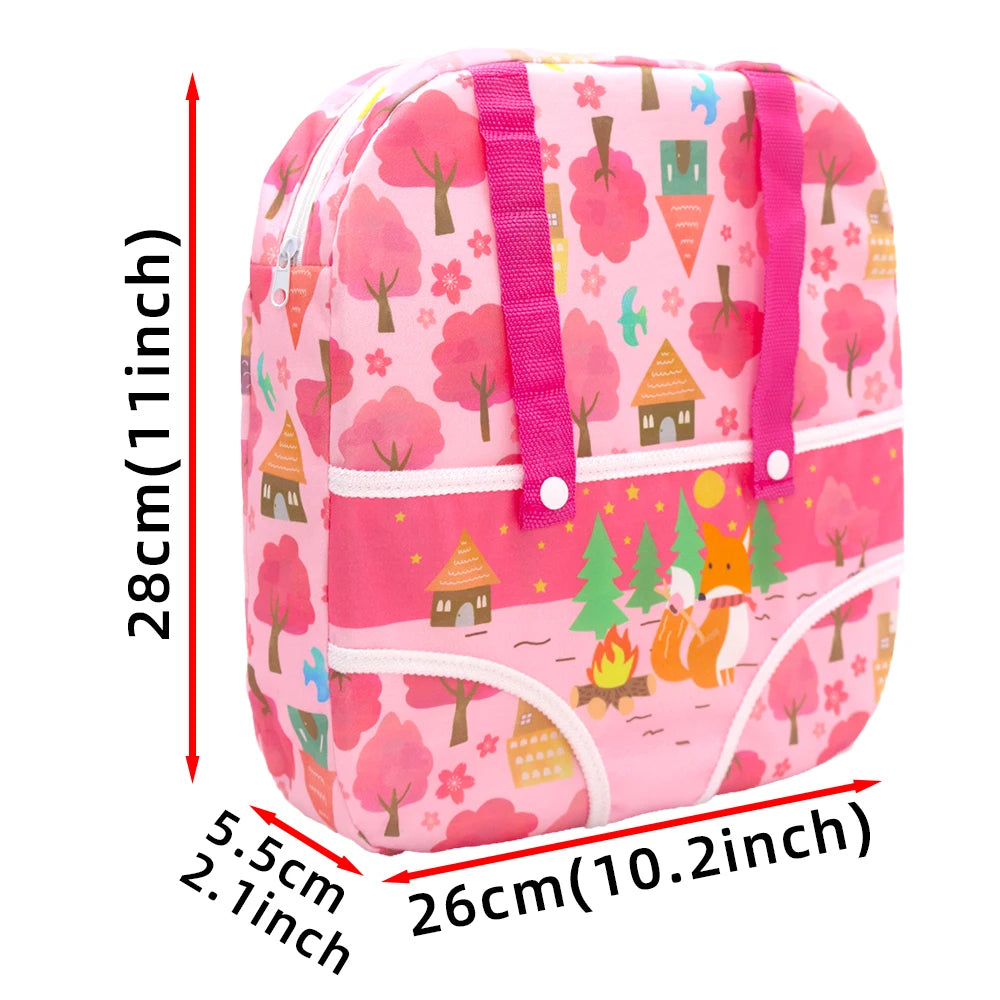 Sac à dos porte-poupée en peluche pour poupée, accessoires de poupée, porte-avant/arrière avec sangles, accessoires de poupée pour nouveau-né de 43cm, paquets sortants