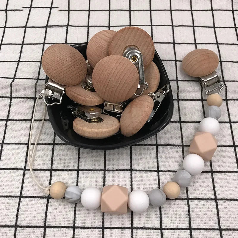 ABCPICK-Attache-tétine en bois pour bébé, 20 pièces, clip de sucette, accessoires, rapide, pour exécutif, jouets, cadeau, bricolage