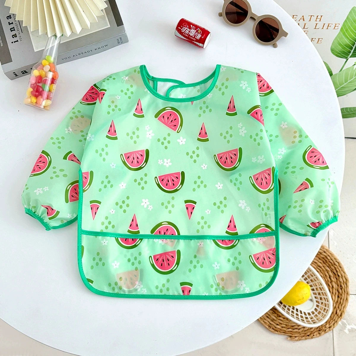 Bavoirs pour bébé, mignon, articles pour bébé, imperméable, manches longues, Smock artistique, tablier d'alimentation pour enfants