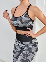 Solomon-Ensemble de sport camouflage pour femme, vêtements de fitness, leggings taille haute, soutien-gorge d'entraînement, yoga, 2 pièces