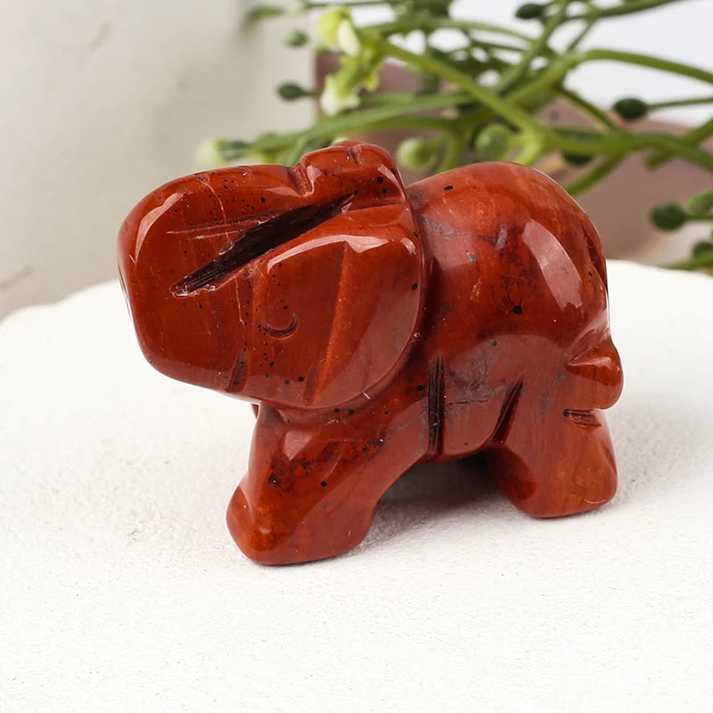 Figurine d'éléphant en pierre précieuse sculptée à la main, pierre naturelle, améthyste, mini statue d'animal, méditation de chakra d'artisanat en cristal, décoration d'intérieur