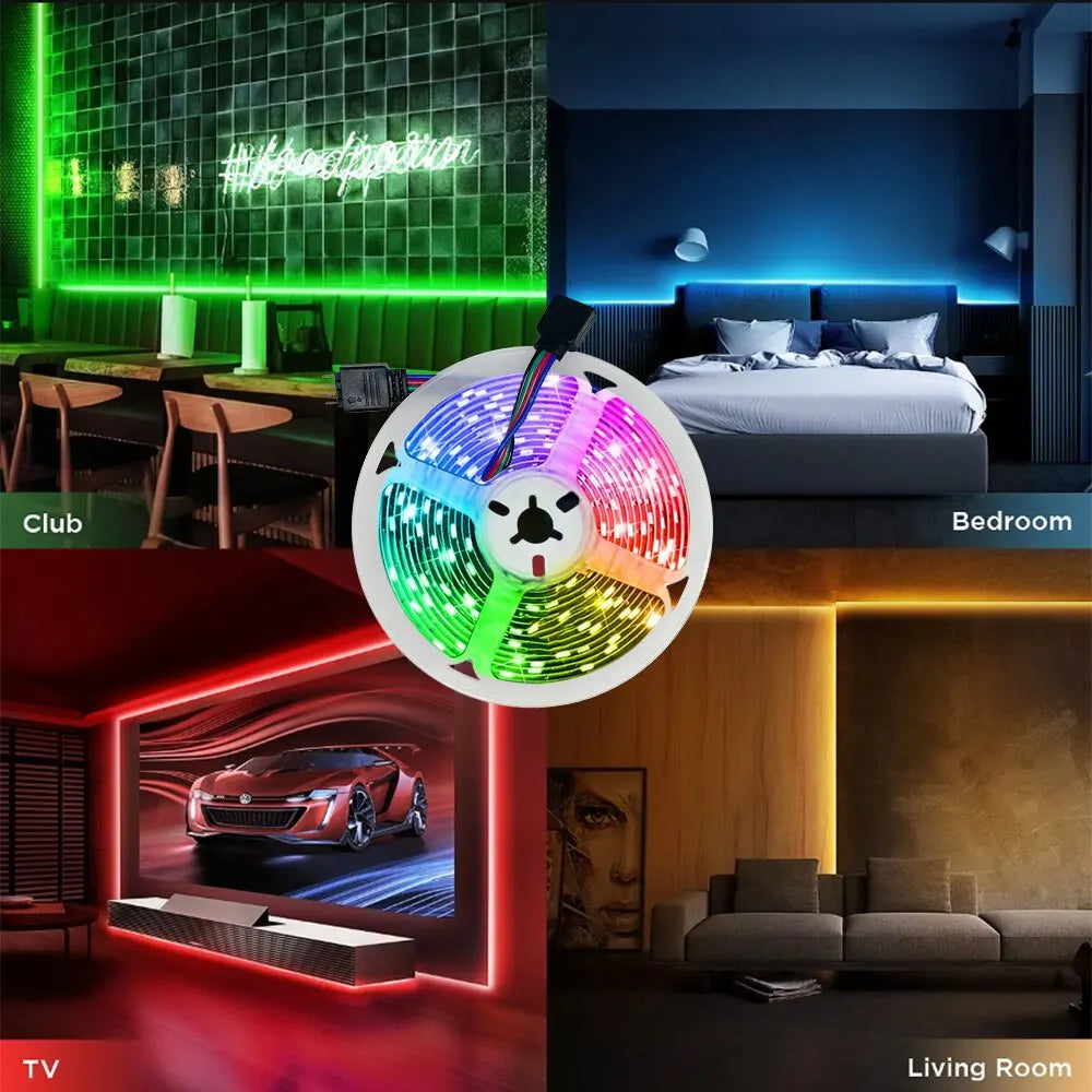 5M USB Led Bande Lumières RGB 2835 60 LED Bluetooth APP Contrôle Luces Led Flexible Diode Décoration Pour Salon Lampe Ruban