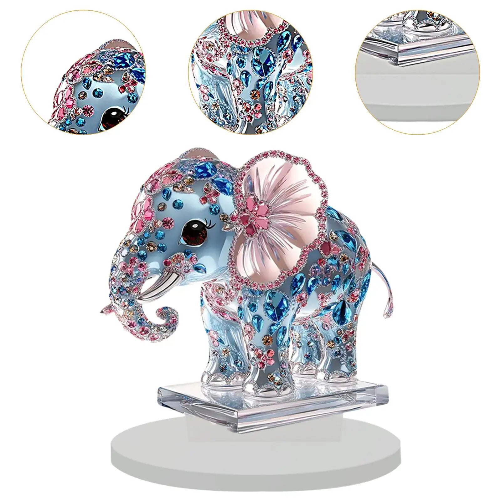 Elephant figurine for fireplace, cute decorative sculpture, for home, guest room