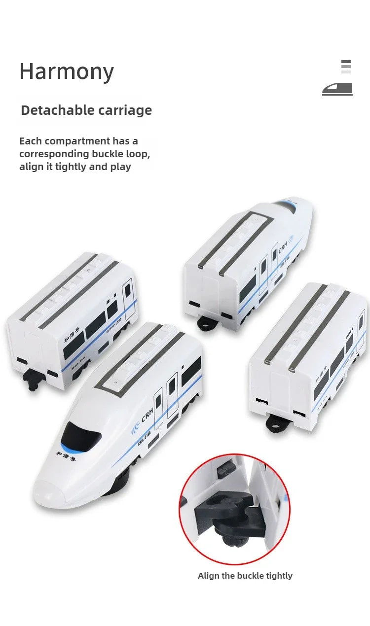 Train ferroviaire à grande vitesse pour enfants, jouet de voiture électrique, modèle de lumière sonore, jouets éducatifs pour garçons et filles, cadeau
