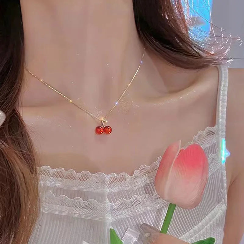 Collier de personnalité pour femme, bijoux de mariage, cadeaux d'anniversaire, vin rouge, aucun pendentif couleur or, ensemble de boucles d'oreilles, mode