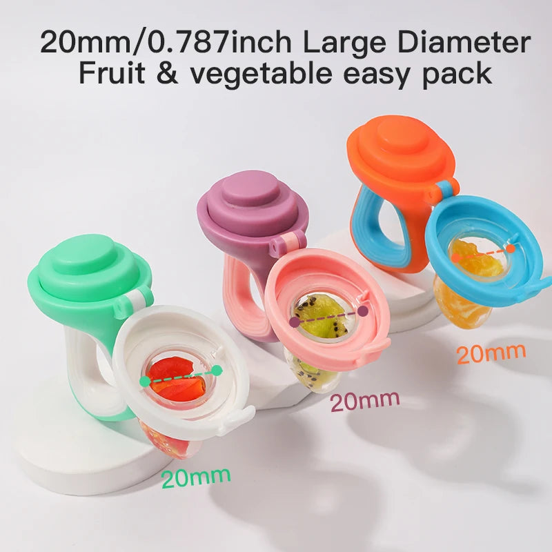 SAIDAH mangeoire à fruits et légumes pour bébé avec sac en maille moyenne Silicone liquide de qualité alimentaire alimentation délicieuse nutritionnelle