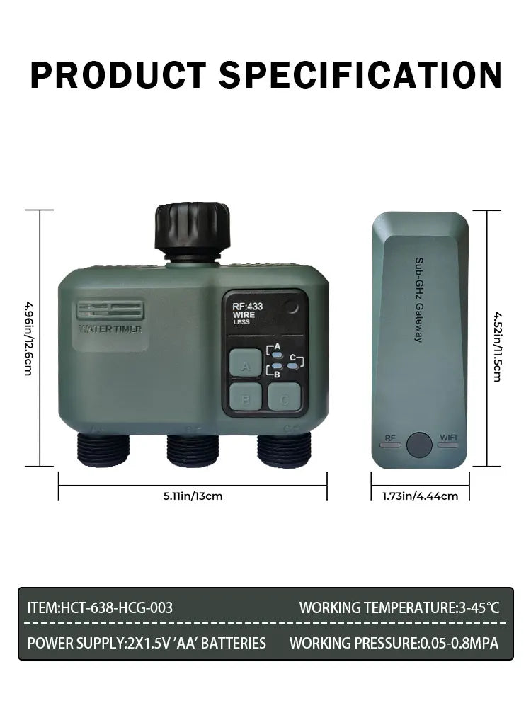Tuya RF433 WIFI minuterie d'eau automatique jardin Machine d'irrigation numérique arroseur Intelligent utilisé en extérieur pour économiser de l'eau et de l'heure